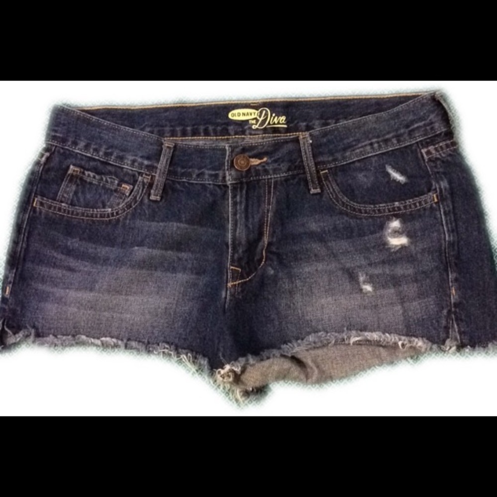 Old Navy "the Diva" frayed Jean shorts.
